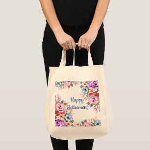 Happy Retirement Large Tote Bag Jumbo Stoffbeutel