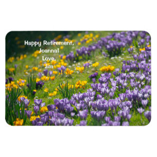 Happy Retirement Liebe Personalisiert Crocuses Blu Magnet