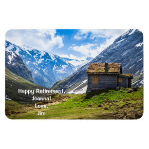 Happy Retirement Liebe Personalisierte Berghütte Magnet