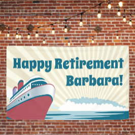 Happy Retirement mit Vintagem Kreuzfahrtschiff Banner