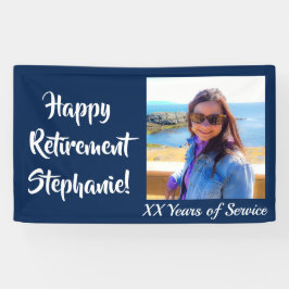 Happy Retirement Navy Blue Foto Retirement Party Banner