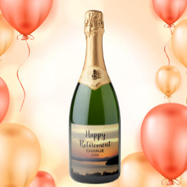 Happy Retirement Orange Sunset mit Namen