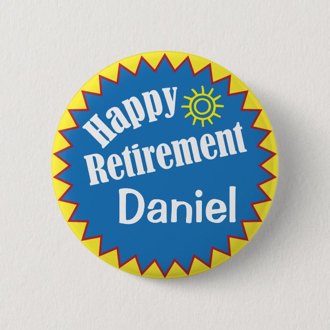 Happy Retirement Party Personalisiert Button (Vorderseite)