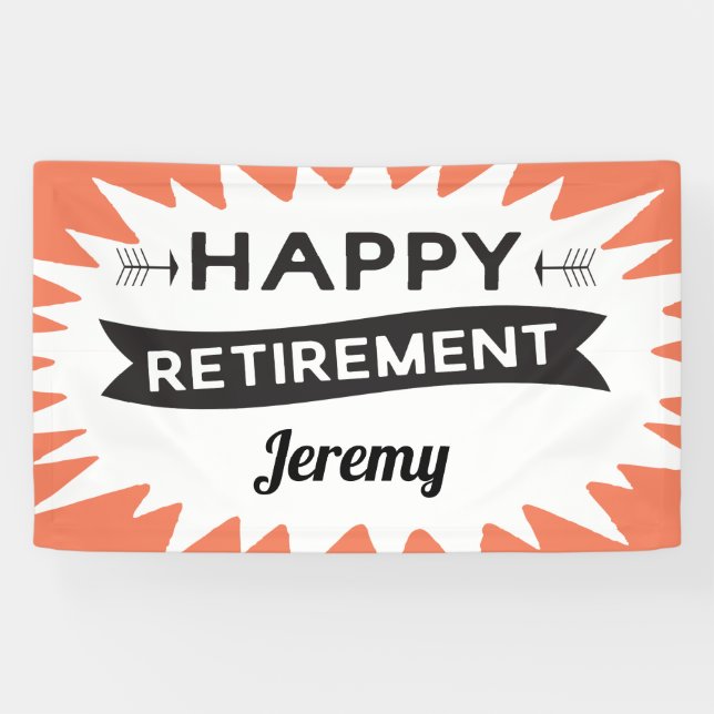Happy Retirement Party Retro typografisch Banner (Horizontal)