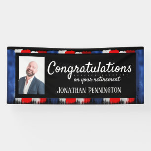 Happy Retirement Party rot-weiß-blau Banner