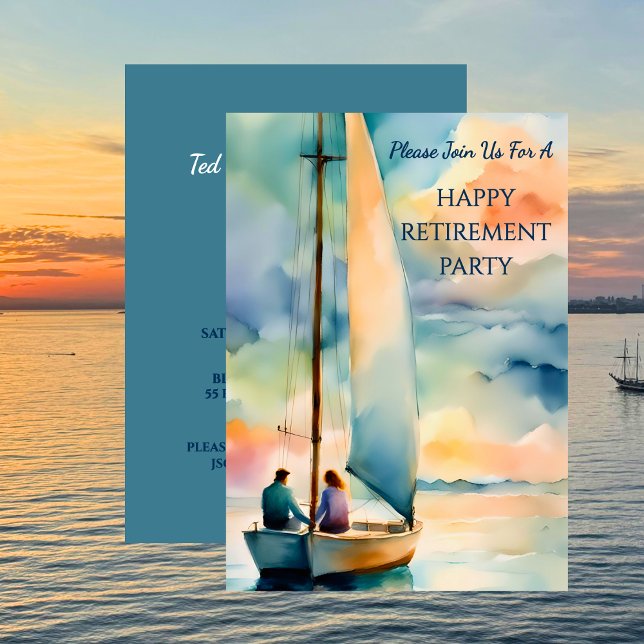 Happy Retirement Party Sailing Theme Einladung (Happy Retirement Party Sailing Theme Invitation)