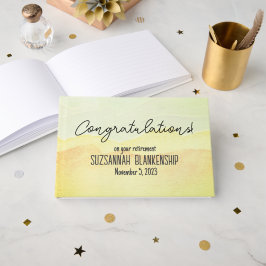 Happy Retirement Pastel Watercolor Custom Gästebuch