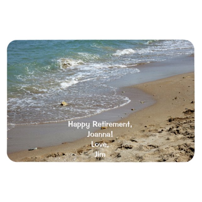 Happy Retirement Personalisiert Beach Water Magnet (Horizontal)