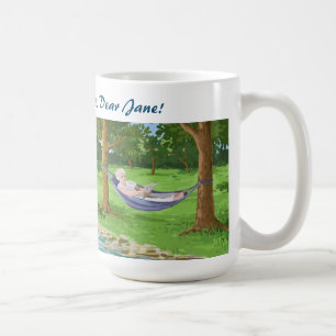 Happy Retirement Personalisiert Name Lady in Hammo Kaffeetasse