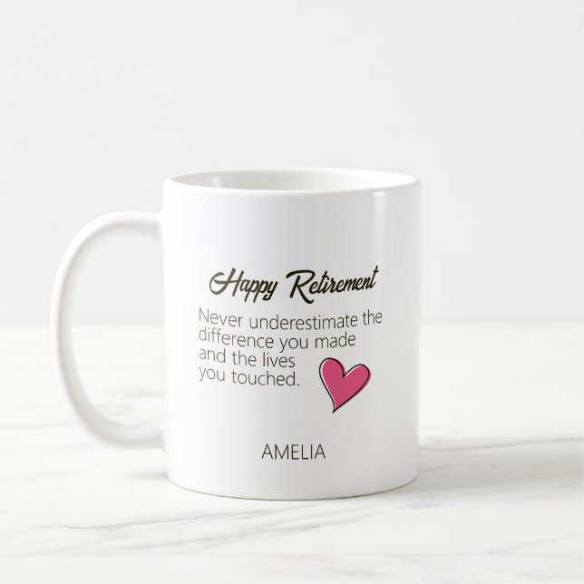 Happy Retirement Personalized Name Gift Kaffeetasse (Links)