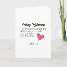 Happy Retirement Personalized Name Gift Karte