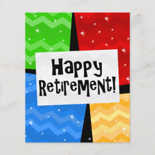 Happy Retirement, Primary Color Squares Party Flyer