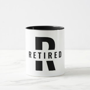 Happy Retirement Retiring Remüde Monogram Initial Tasse