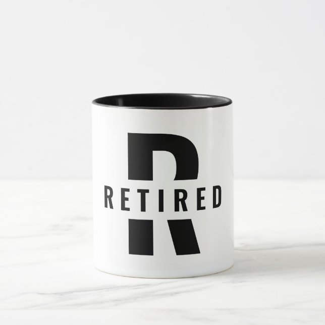 Happy Retirement Retiring Remüde Monogram Initial Tasse (Zentrum)