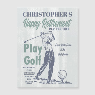 Happy Retirement Retro Golf Magnetkarte