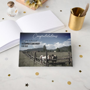 Happy Retirement Rural Scene Horses Foto Custom Gästebuch