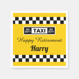 Happy Retirement Taxi Driver Off Duty Serviette