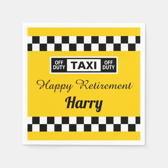 Happy Retirement Taxi Driver Off Duty Serviette (Vorderseite)