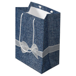 Happy Retirement Text on Denim Mittlere Geschenktüte