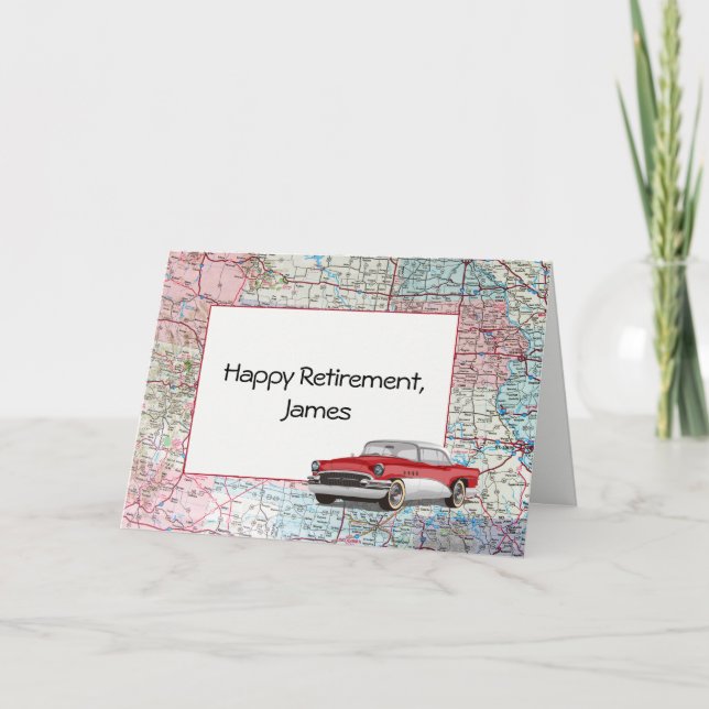 Happy Retirement USA Road Map Karte (Vorderseite)
