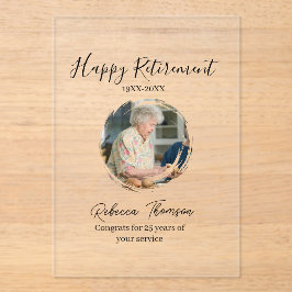 Happy retirement year name circle photo retired acryleinladungen