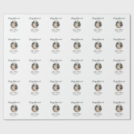 Happy retirement year name circle photo retired geschenkpapier