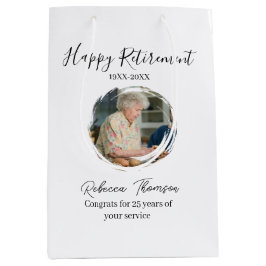 Happy retirement year name circle photo retired mittlere geschenktüte
