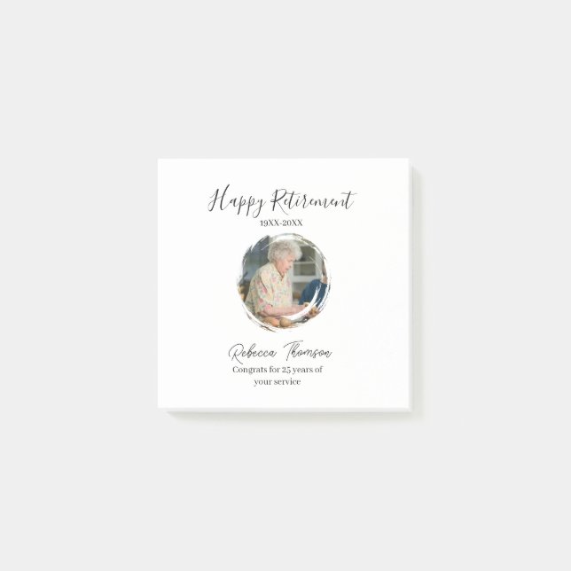 Happy retirement year name circle photo retired post-it klebezettel (Vorderseite)