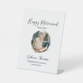 Happy retirement year name circle photo retired sockelschild