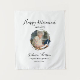 Happy retirement year name circle photo retired wandteppich
