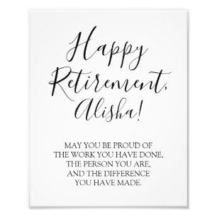 Happy Retirement-Zeichen, Retirement Geschenk-Zeic Fotodruck