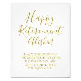 Happy Retirement-Zeichen, Retirement Geschenk-Zeic Fotodruck