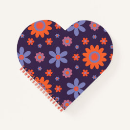 Happy Retro Blume Niedlich 70er Hippie Daisy Patte Notizbuch