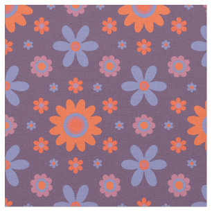 Happy Retro Blume Niedlich 70er Hippie Daisy Patte Stoff