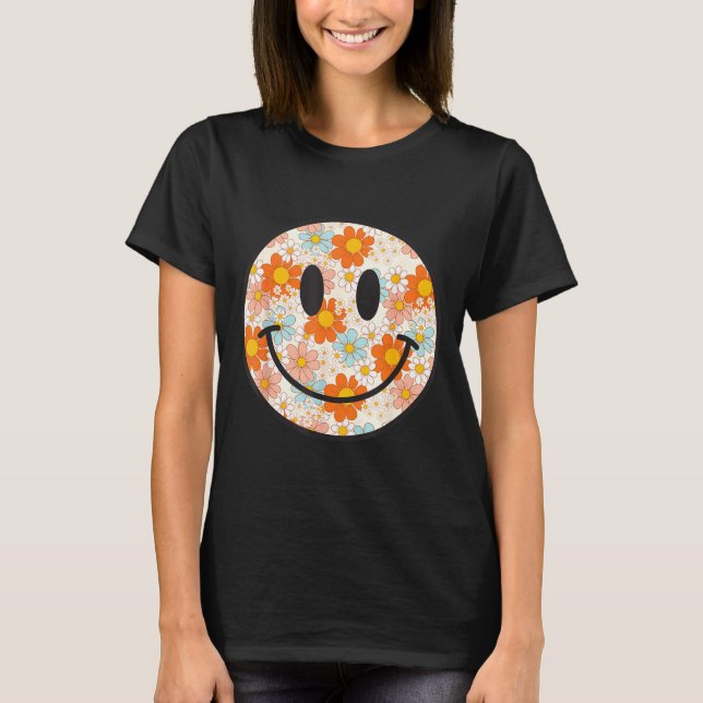 Happy Retro Daisy Smile Face Preppy Aesthetic Men  T-Shirt (Vorderseite)
