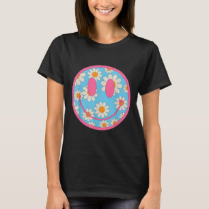Happy Retro Daisy Smile Face Preppy Ästhetik Männe T-Shirt