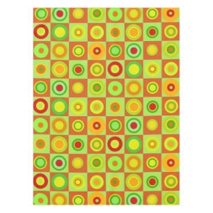 Happy Retro Modern Polka Dots Circles Op Art 1970s Tischdecke