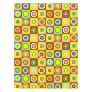 Happy Retro Modern Polka Dots Circles Op Art 1970s Tischdecke