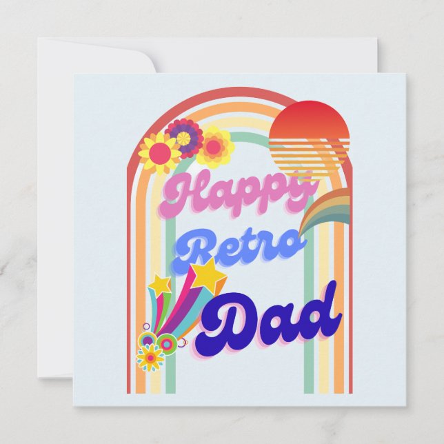 Happy Retro Vater Feiertagskarte (Vorderseite)