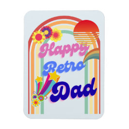 Happy Retro Vater Magnet
