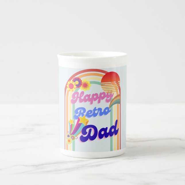Happy Retro Vater Prozellantasse (Vorderseite)