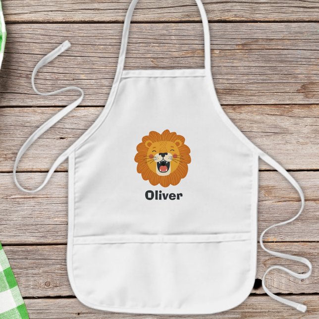 Happy Roaring Lion Face - Niedliches Jungle Animal Kinderschürze (Von Creator hochgeladen)