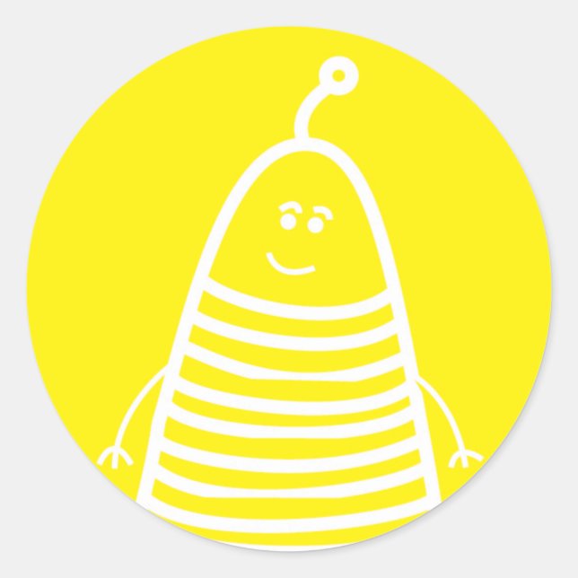 Happy Robot Emotion Aufkleber! Runder Aufkleber (Vorderseite)