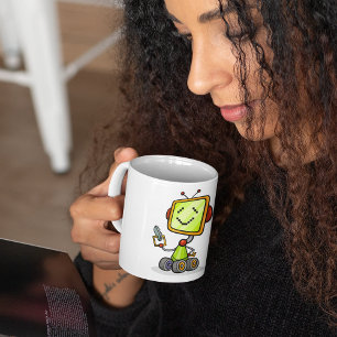 Happy Robot on Wheels Tasse