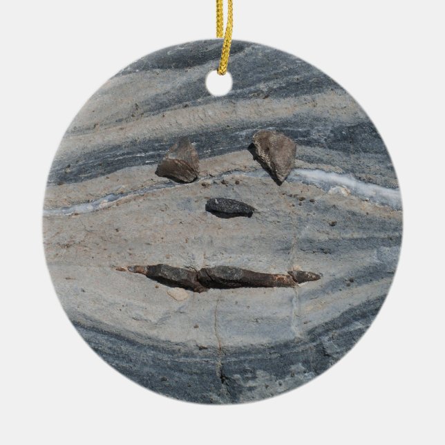 Happy Rock Face Keramikornament (Vorne)