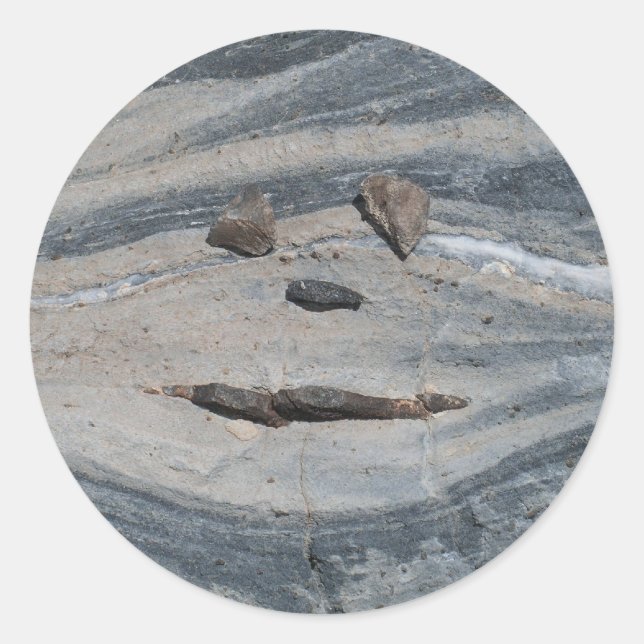 Happy Rock Face Runder Aufkleber (Vorderseite)