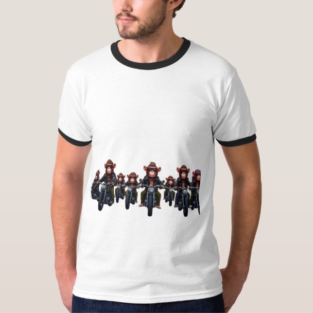 Happy Rockin' Chimp Drummer T-Shirt (Vorderseite)