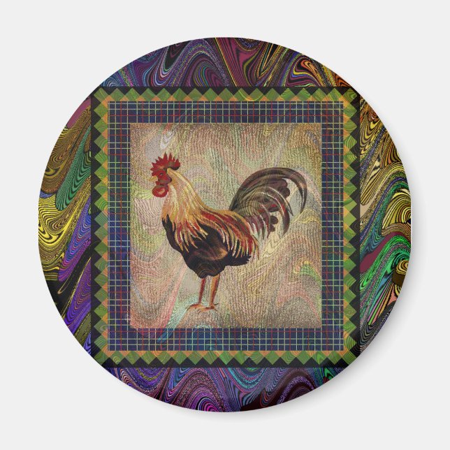 Happy Rooster Magnet (Vorne)