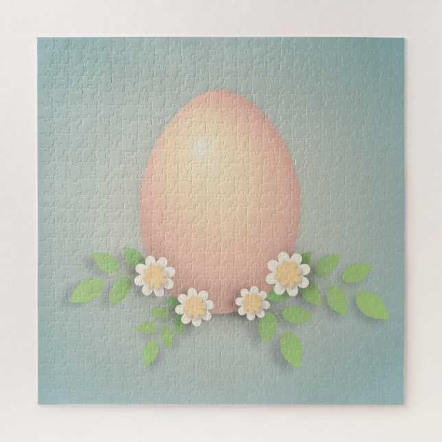 Happy rosa Osterei und daisy Blume Puzzle (Vertikal)
