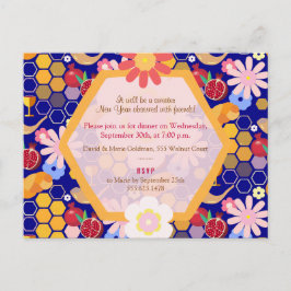 Happy Rosh Hashanah Jüdische Neujahrsmuster Postkarte